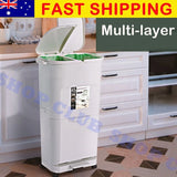 142030 Merge 45L Kitchen Bin Waste Sorting Trash Can 3 Lids Rubbish Bin Sorting Bin Z261 xxxxxxx You 230426.