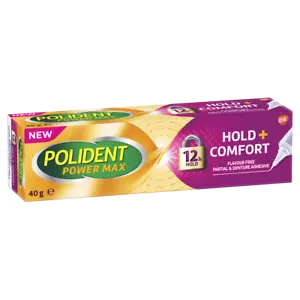0156 1-Polident Denture Adhesive Cream Power Max Hold Comfort 40g X137.