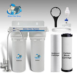 0164 Merge Twin Caravan & RV Water Filter System With Sediment & Carbon Filter