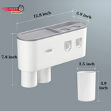0170 Merge  Hushnow Toothbrush Holder Wall Mounted Double Toothpaste Dispensers With 6 Brush Holders Z114.