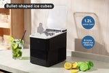 02111 Merge 12KG Ice Cube Maker With Self-Cleaning Black Ice Maker  Appliance X120.