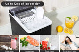 02111 Merge 12KG Ice Cube Maker With Self-Cleaning Black Ice Maker  Appliance X120.