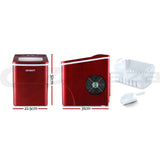 02114 Merge Devanti Ice Maker Machine Commercial Portable Ice Cube Tray Bar Counter Top Red X120.