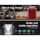 02114 Merge Devanti Ice Maker Machine Commercial Portable Ice Cube Tray Bar Counter Top Red X120.