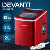 02114 Merge Devanti Ice Maker Machine Commercial Portable Ice Cube Tray Bar Counter Top Red X120.