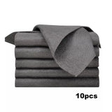 0215 10 Pack Black Microfiber Cleaning Cloths Dish Cloth Lint Free Z196.