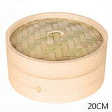 0231 Merge 20CM Bamboo  Basket Stackable Kitchen steam Rack cookware With Lid X184.