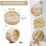 0232 Merge 10CM Bamboo Steamer With Lid Basket Round Food Dim Sum Steamer Kitchen Medium X184.
