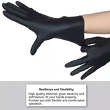 0281 Merge Industrial  Disposable Black Nitrile Gloves 100 Powder Free Thick Medical Protection Protective.