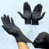 0281 Merge Industrial  Disposable Black Nitrile Gloves 100 Powder Free Thick Medical Protection Protective.