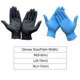 0281 Merge Industrial  Disposable Black Nitrile Gloves 100 Powder Free Thick Medical Protection Protective.