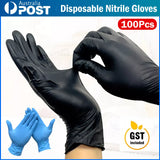 0281 Merge Industrial  Disposable Black Nitrile Gloves 100 Powder Free Thick Medical Protection Protective.