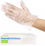 0282 Merge Disposable Clear Plastic Gloves Latex Free Powder Free Polyethylene Hand 600 Pieces Protective.