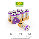 03102 Merge GP Extra Alkaline C Batteries L14 Batteries 1.5V, Type C Size Pack Of 8 Outback Celebration Items X125 X133.