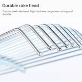 0330 Merge Telescopic Metal 9 Teeth Garden Leaf Rake Lawn Grass Rake Cleaning Tool X150.