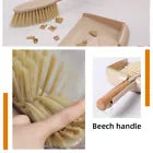 0354 Merge Wooden Handle Mini Brush And dustpan Set for Desktop Cleanup Small Sweeper Set Necessity X152.