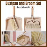 0354 Merge Wooden Handle Mini Brush And dustpan Set for Desktop Cleanup Small Sweeper Set Necessity X152.