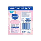 0399 Merge Curash Babycare Fragrance Free Wipes 6x80 Z170 X128.