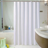 0413 Merge Extra Long Fabric Shower Curtain Waterproof With Hooks Weighted Hem 180-200cm White Health.