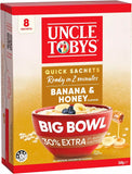 0451 Merge Uncle Tobys Oates Quick Sachets Breakfast Cereal Banana Honey big bowl 368g Z101.