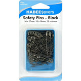 0491 Merge Black Sefety Pins Pack Of 80 Z147.