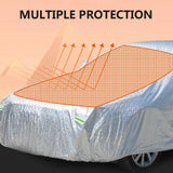 0611 Merge Car Cover 6 Layers Waterproof Aluminum Large Rain UV Dust Hail Proof Full Size Z157.