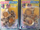 06122 Merge 4x Copper Brass Battery Terminals Clamp Connectors Positive Negative Truck Z167.