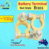 06123 Merge Light Brass Nut Battery Terminal Clamp Connector Clip Positive Negative Truck Z167.