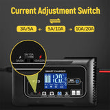 06134 Merge 20A 12V 24V 20amp Car Battery Smart Charger For Lead Acid AGM LiFePo4 Battery Z146.