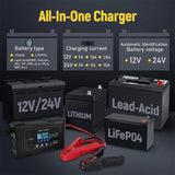 06134 Merge 20A 12V 24V 20amp Car Battery Smart Charger For Lead Acid AGM LiFePo4 Battery Z146.