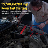 06134 Merge 20A 12V 24V 20amp Car Battery Smart Charger For Lead Acid AGM LiFePo4 Battery Z146.