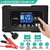 06134 Merge 20A 12V 24V 20amp Car Battery Smart Charger For Lead Acid AGM LiFePo4 Battery Z146.