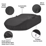 0614 Merge Black Satin Stretch Indoor Full Car Cover Dustproof For Holden Commodore VFVE Z157.