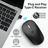 06181 Merge Type C Wireless Mouse, 2.4g Silent Portable USB C Receiver For Laptop And PC Z235 xxxxxxx You