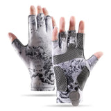 07164 Merge Sun Protection Fishing Gloves UV Protection Cycling Gloves Ice Silk Gloves Grey Z217.