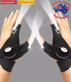 07166 Merge 2xFinger Glove W/Led Light Flashlight Gloves Out Door Gear Rescue Night Fishing Z217.