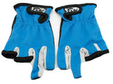 07167 Merge Fishing Gloves 3 Cut Fingers Anti Slip Blue Z217.