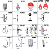 07171 Merge 263 Pieces Fishing Accessories Kit Lures Jig Hooks Sinker Weights Set Fish Tackle Box Z218.