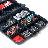 07171 Merge 263 Pieces Fishing Accessories Kit Lures Jig Hooks Sinker Weights Set Fish Tackle Box Z218.