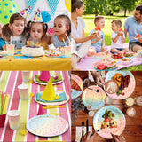 0751 Merge 25 Guests Colourful Disposable Party Tableware Plates Cups Napkins Straws Table Cloth Z241 xxxxxxx You 150326.