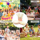 0751 Merge 25 Guests Colourful Disposable Party Tableware Plates Cups Napkins Straws Table Cloth Z241 xxxxxxx You 150326.
