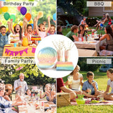 0751 Merge 25 Guests Colourful Disposable Party Tableware Plates Cups Napkins Straws Table Cloth Z241 xxxxxxx You 150326.