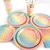 0751 Merge 25 Guests Colourful Disposable Party Tableware Plates Cups Napkins Straws Table Cloth Z241 xxxxxxx You 150326.