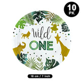 0753 Wild One Jungle Party Tableware Plates Napkins Cups Tablecloth Toppers Z241 xxxxxxx You 150326.