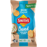 1000125 Merge Smiths Oven Baked Chips Sour Cream And Chives 130g Z122.