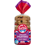 100117 Merge Tip Top Spicy Fruit English Muffin 6 Pack 400g X153.