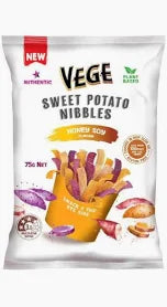 100182 Merge Vege Sweet Potato Nibbles Honey Soy 75g Z105.