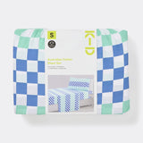 100322 Merge K-D Australian Cotton Sheets Set 180TC Blue Check Size Single Z227 xxxxxxx You 250226.