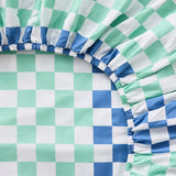 100322 Merge K-D Australian Cotton Sheets Set 180TC Blue Check Size Single Z227 xxxxxxx You 250226.