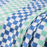 100322 Merge K-D Australian Cotton Sheets Set 180TC Blue Check Size Single Z227 xxxxxxx You 250226.